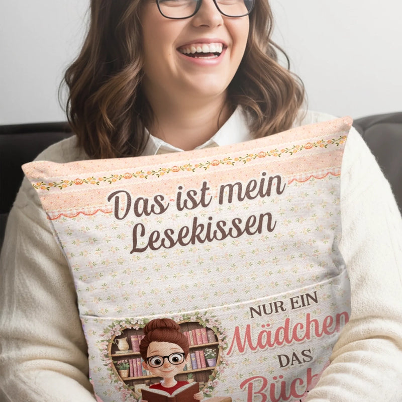 Personalisiertes Blumentaschenkissen - Geschenke Für Buchliebhaber, Bücherwürmer, Leser - Das Ist Mein Lesekissen