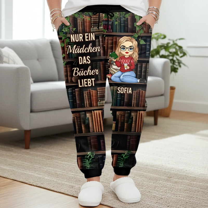 Personalisierte Unisex-sweatpants - Geschenke Für Buchliebhaber, Bücherwürmer, Leser - Nur Ein Mädchen, Das Bücher Lieb