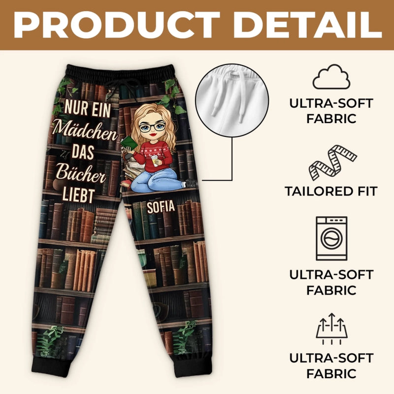 Personalisierte Unisex-sweatpants - Geschenke Für Buchliebhaber, Bücherwürmer, Leser - Nur Ein Mädchen, Das Bücher Lieb