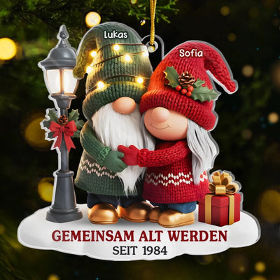 Personalisiertes Gnom-Acryl-Ornament – ​​Jubiläums-, Weihnachts- & Hochzeitsgeschenke für Ehemann & Ehefrau – Unsere Geschichte Ist Für Immer Schön
