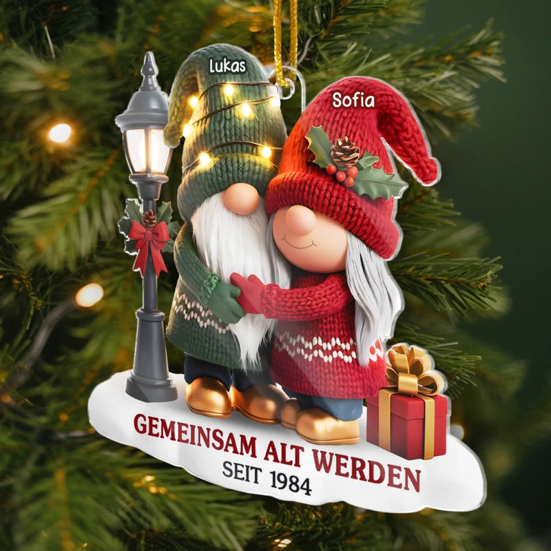 Personalisiertes Gnom-Acryl-Ornament – Jubiläums-, Weihnachts- & Hochzeitsgeschenke für Ehemann & Ehefrau – Unsere Geschichte Ist Für Immer Schön