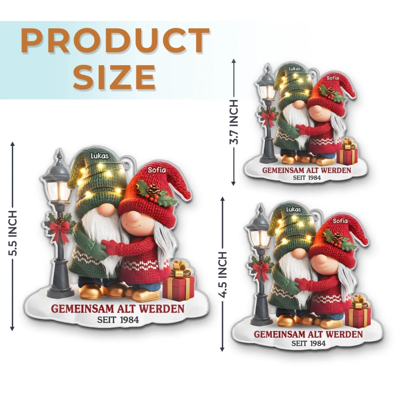 Personalisiertes Gnom-Acryl-Ornament – Jubiläums-, Weihnachts- & Hochzeitsgeschenke für Ehemann & Ehefrau – Unsere Geschichte Ist Für Immer Schön