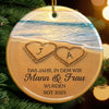Personalisiertes Keramikornament - Personalisiertes Jubiläums-weihnachts-hochzeitsgeschenk Für Mann Und Frau, Sie Und Ihn - Unser Glücklichsein Bis Ans Ende, In Sand Gesetzt