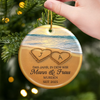 Personalisiertes Keramikornament - Personalisiertes Jubiläums-weihnachts-hochzeitsgeschenk Für Mann Und Frau, Sie Und Ihn - Unser Glücklichsein Bis Ans Ende, In Sand Gesetzt