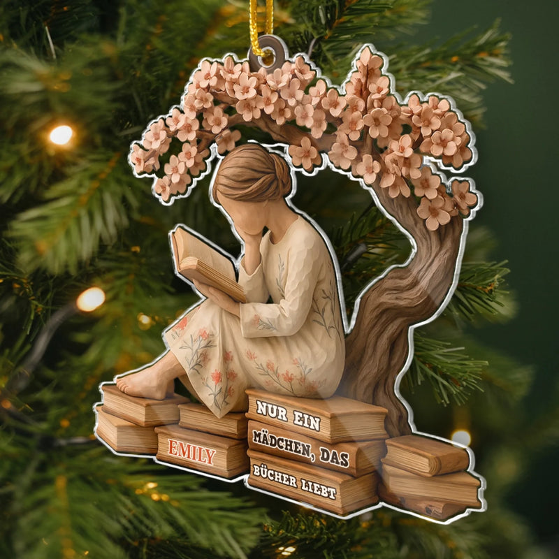 Personalisiertes Acrylornament – Weihnachtsgeschenke Für Buchliebhaber, Bücherwürmer, Leser – Gelassenheit Auf Jeder Seite