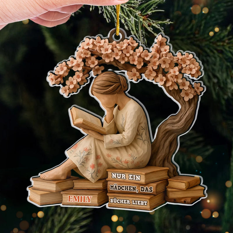 Personalisiertes Acrylornament – Weihnachtsgeschenke Für Buchliebhaber, Bücherwürmer, Leser – Gelassenheit Auf Jeder Seite