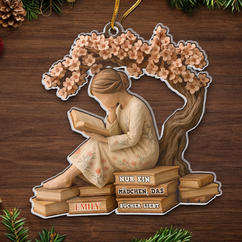 Personalisiertes Acrylornament – Weihnachtsgeschenke Für Buchliebhaber, Bücherwürmer, Leser – Gelassenheit Auf Jeder Seite