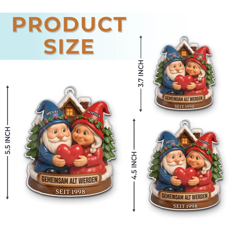 Personalisiertes Gnom-Acryl-Ornament – Jubiläums-, Weihnachts- & Hochzeitsgeschenke für Ehemann & Ehefrau – Unsere Reise Ist Für Immer Schön