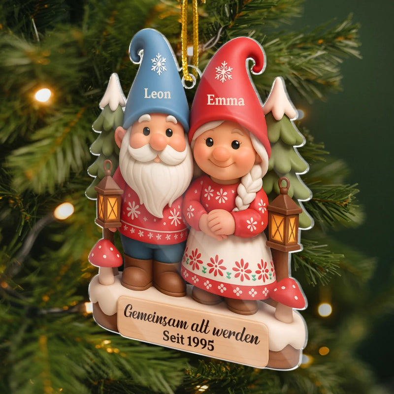 Personalisiertes Gnom-Acryl-Ornament – Jubiläums-, Weihnachts- & Hochzeitsgeschenke für Ehemann & Ehefrau – Unsere Erzählung Ist Für Immer Zauberhaft