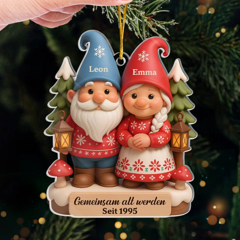 Personalisiertes Gnom-Acryl-Ornament – Jubiläums-, Weihnachts- & Hochzeitsgeschenke für Ehemann & Ehefrau – Unsere Erzählung Ist Für Immer Zauberhaft