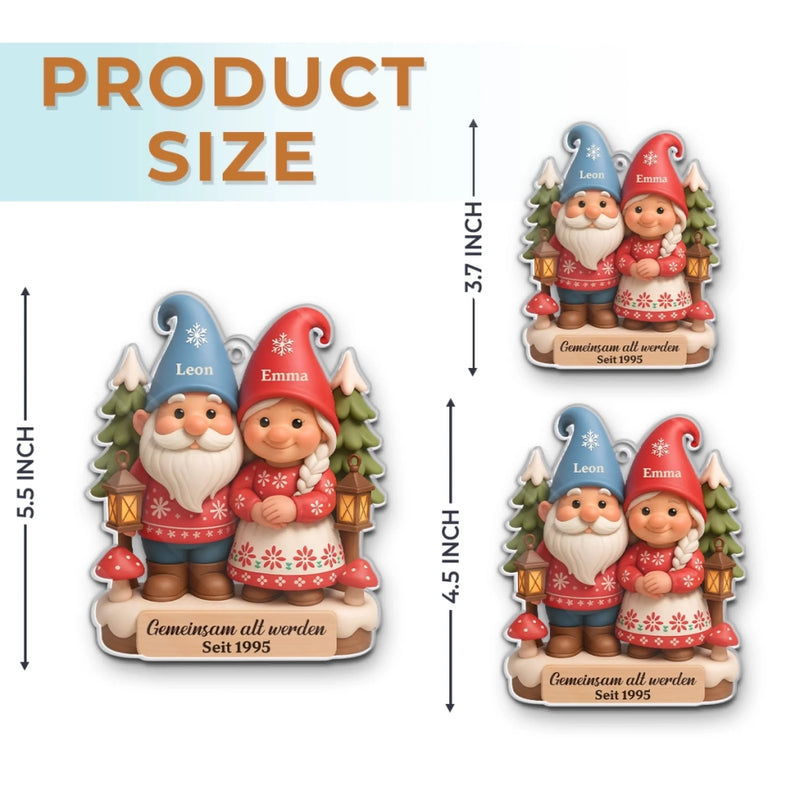 Personalisiertes Gnom-Acryl-Ornament – Jubiläums-, Weihnachts- & Hochzeitsgeschenke für Ehemann & Ehefrau – Unsere Erzählung Ist Für Immer Zauberhaft
