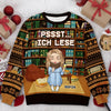 Benutzerdefiniertes Unisex Hässliches Sweatshirt - Weihnachtsgeschenke Für Buchliebhaber, Bücherwürmer, Leser - Schlittenglocken Und Der Geruch Von Seiten