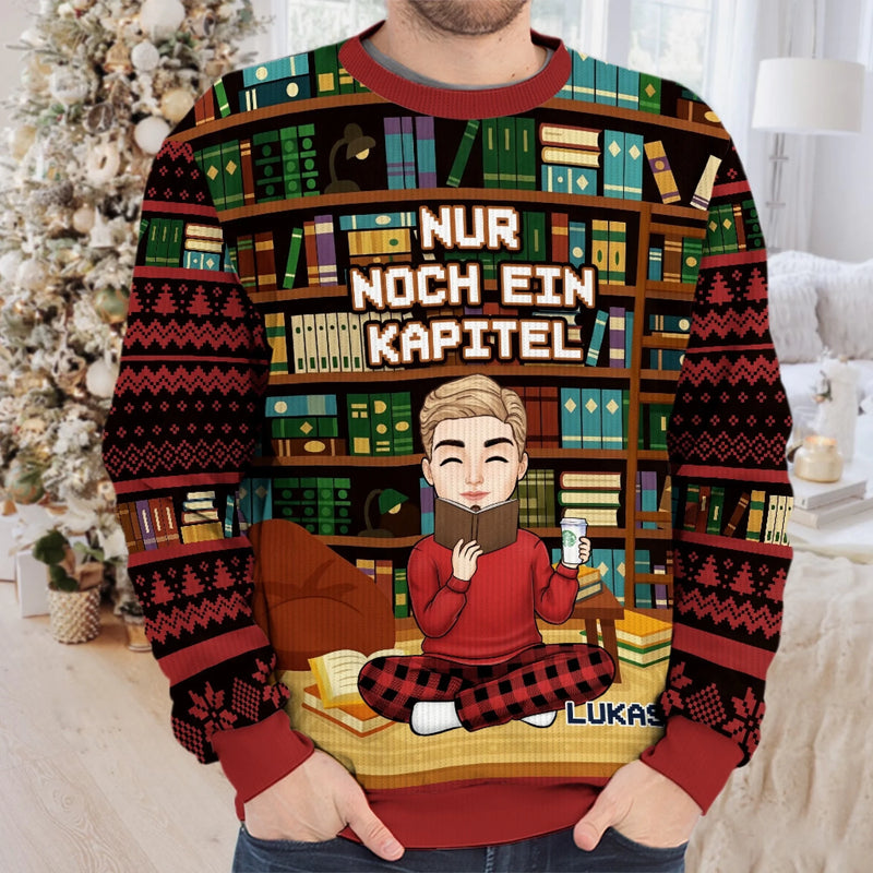 Benutzerdefiniertes Unisex Hässliches Sweatshirt - Weihnachtsgeschenke Für Buchliebhaber, Bücherwürmer, Leser - Schlittenglocken Und Der Geruch Von Seiten