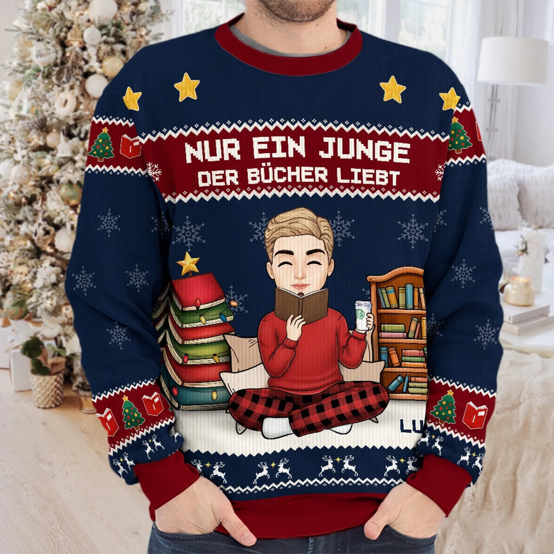 Benutzerdefiniertes Unisex Hässliches Sweatshirt – Weihnachtsgeschenke für Buchliebhaber, Bibliotheksratten, Leser – Alles, Was Ich Will, Sind Bücher
