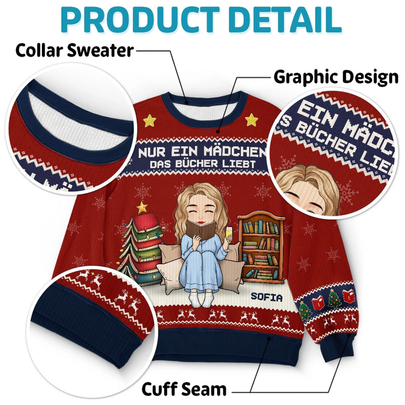 Benutzerdefiniertes Unisex Hässliches Sweatshirt – Weihnachtsgeschenke für Buchliebhaber, Bibliotheksratten, Leser – Alles, Was Ich Will, Sind Bücher