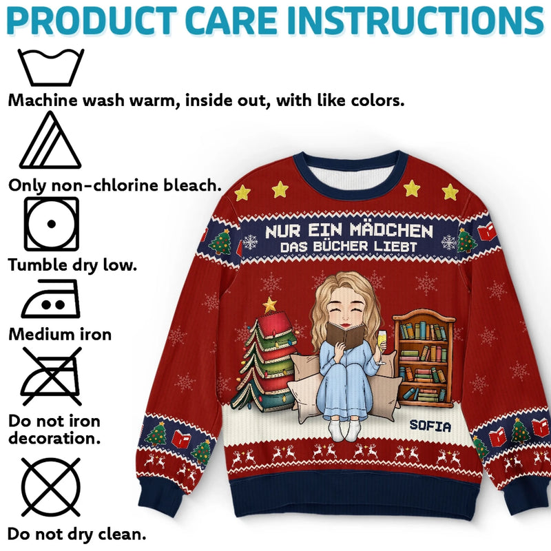 Benutzerdefiniertes Unisex Hässliches Sweatshirt – Weihnachtsgeschenke für Buchliebhaber, Bibliotheksratten, Leser – Alles, Was Ich Will, Sind Bücher