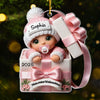 Individuelle Acryl-ornamente – Individuelle Babyparty-geschenke, Geschenke Zur Bekanntgabe Des Geschlechts Für Frischgebackene Mütter, Frischgebackene Väter, Frischgebackene Eltern – Kleine Wonneproppen, Eingehüllt In Weihnachtszauber