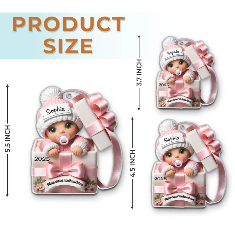 Individuelle Acryl-ornamente – Individuelle Babyparty-geschenke, Geschenke Zur Bekanntgabe Des Geschlechts Für Frischgebackene Mütter, Frischgebackene Väter, Frischgebackene Eltern – Kleine Wonneproppen, Eingehüllt In Weihnachtszauber