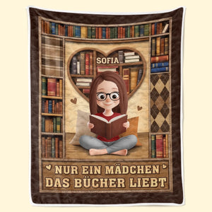 Personalisierte Decke - Geschenke Für Buchliebhaber, Bücherwürmer, Leser - Nur Ein Mädchen, Das In Büchern Lebt