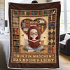 Personalisierte Decke - Geschenke Für Buchliebhaber, Bücherwürmer, Leser - Nur Ein Mädchen, Das In Büchern Lebt