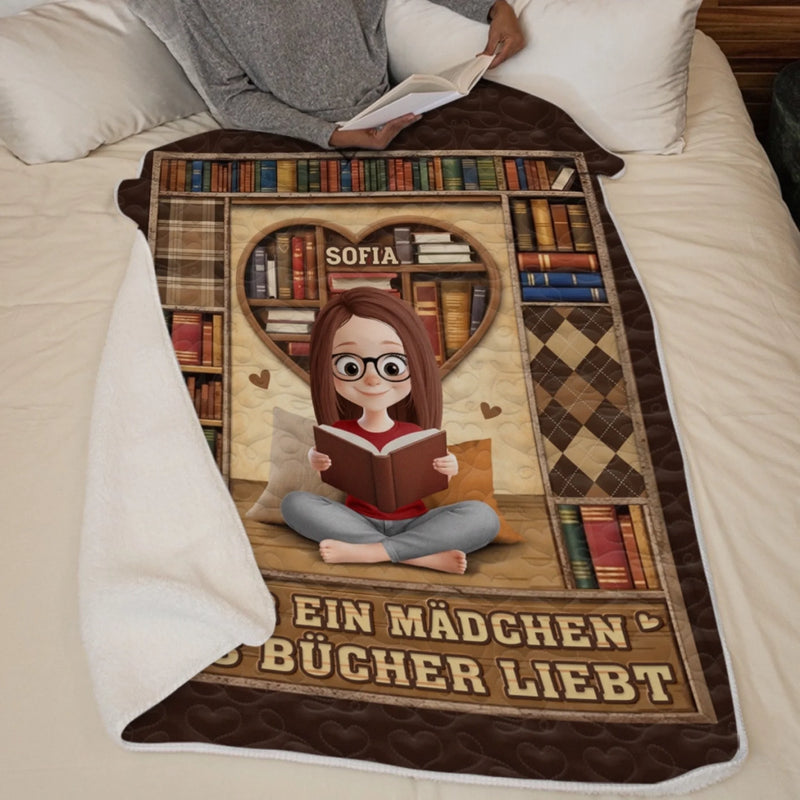 Personalisierte Decke - Geschenke Für Buchliebhaber, Bücherwürmer, Leser - Nur Ein Mädchen, Das In Büchern Lebt