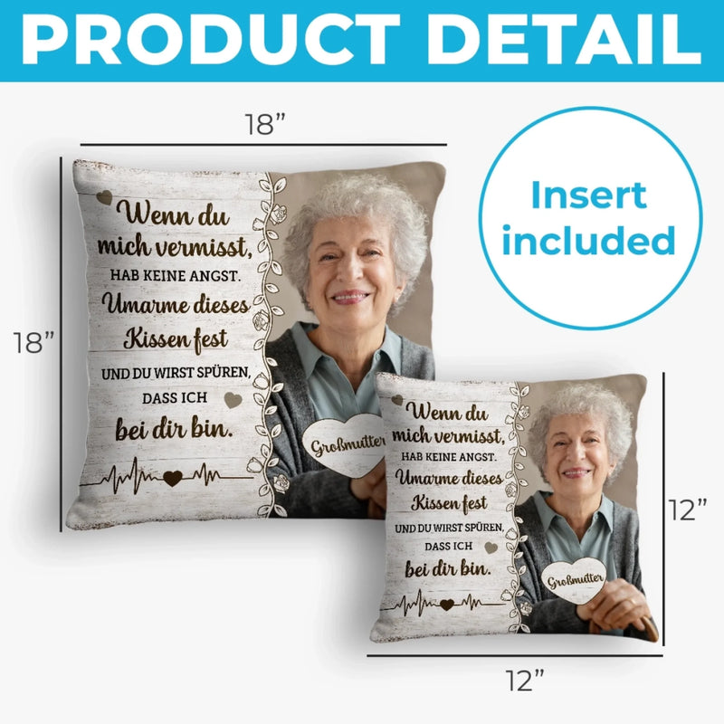 Personalisiertes Foto Deine Liebe bleibt unser größter Schatz – Personalisiertes Gedenkkissen – Trauergeschenk für Familienmitglieder