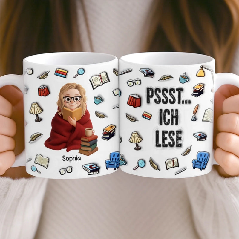 Personalisierte Tasse - Personalisierte Bücher Geschenke Für Buchliebhaber, Bücherwürmer, Leser - Nur Ein Mädchen, Das Bücher Liebt