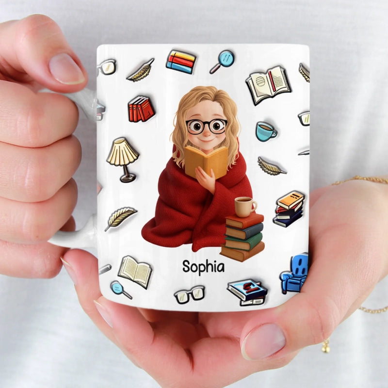Personalisierte Tasse - Personalisierte Bücher Geschenke Für Buchliebhaber, Bücherwürmer, Leser - Nur Ein Mädchen, Das Bücher Liebt
