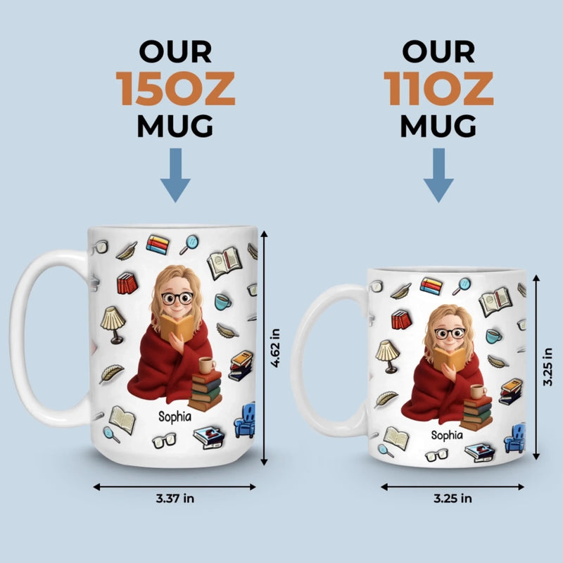 Personalisierte Tasse - Personalisierte Bücher Geschenke Für Buchliebhaber, Bücherwürmer, Leser - Nur Ein Mädchen, Das Bücher Liebt