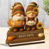 Personalisierte Herbstwichtel-holztafel - Personalisierte Hochzeitsgeschenke Zum Jahrestag Für Mann Und Frau, Sie Und Ihn - Liebe Wächst Wie Sonnenblumen