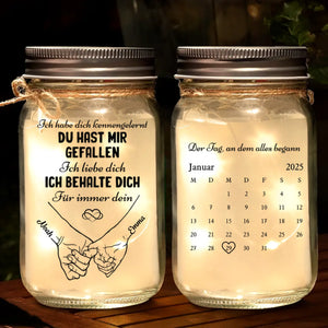 Individuelles Mason Jar Licht - Personalisierte Hochzeitsgeschenke Zum Jahrestag Für Mann Und Frau, Sie Und Ihn - Liebe, Abgefüllt Und Leuchtend