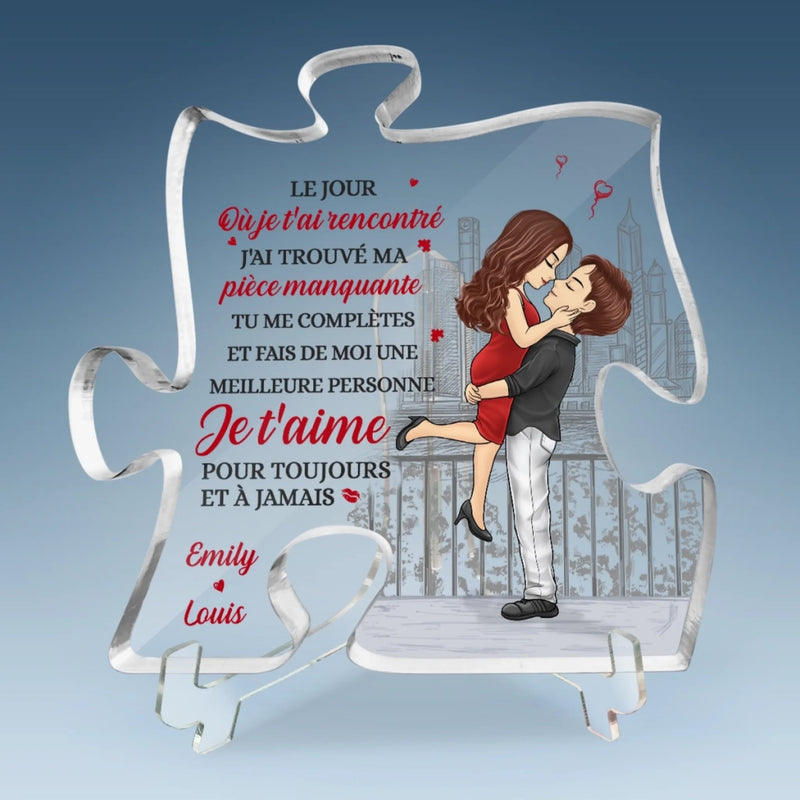 Plaque Acrylique En Forme De Puzzle Personnalisée – Cadeaux D’Anniversaire De Mariage Pour Mari Et Femme, Lui Et Elle – Je T’aime Pour Toujours Et À Jamais