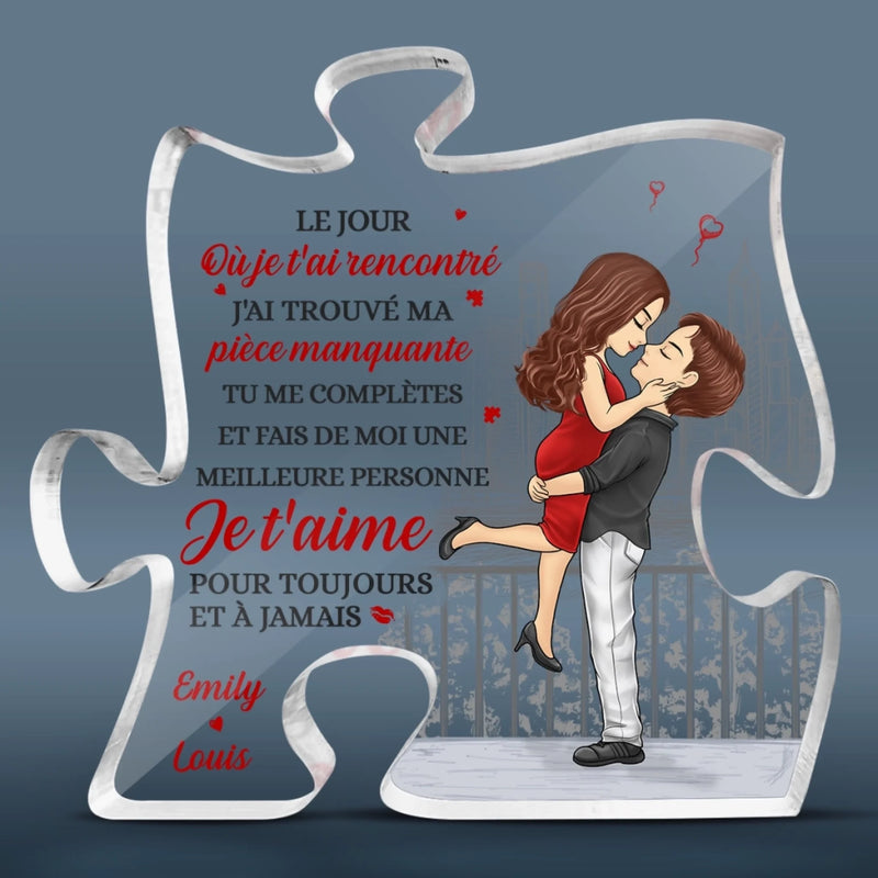 Plaque Acrylique En Forme De Puzzle Personnalisée – Cadeaux D’Anniversaire De Mariage Pour Mari Et Femme, Lui Et Elle – Je T’aime Pour Toujours Et À Jamais