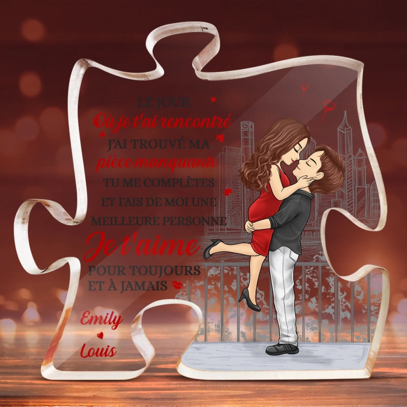 Plaque Acrylique En Forme De Puzzle Personnalisée – Cadeaux D’Anniversaire De Mariage Pour Mari Et Femme, Lui Et Elle – Je T’aime Pour Toujours Et À Jamais