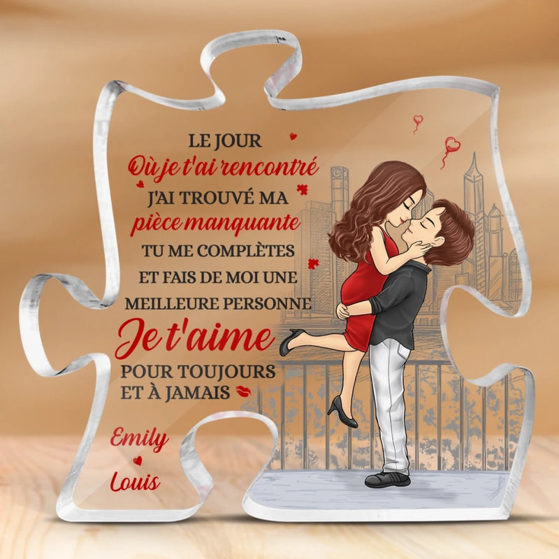 Plaque Acrylique En Forme De Puzzle Personnalisée – Cadeaux D’Anniversaire De Mariage Pour Mari Et Femme, Lui Et Elle – Je T’aime Pour Toujours Et À Jamais