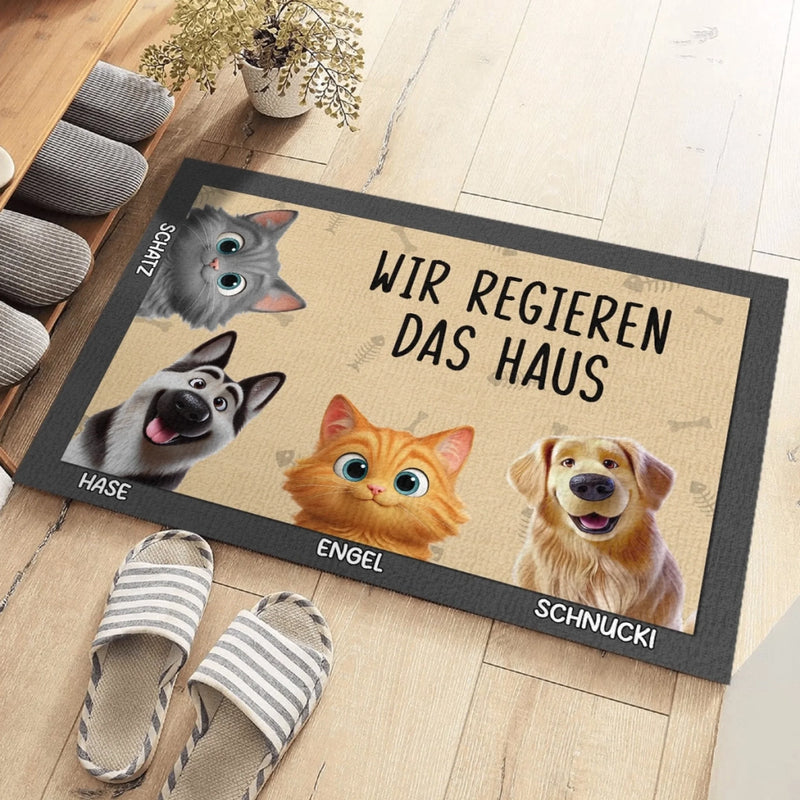 Individuelle Dekomatte Für Zuhause – Personalisierte Geburtstagsgeschenke Für Hunde- Und Katzenliebhaber, Hundepapa Und -mama, Katzenbesitzer – Zuhause Ist, Wo Die Pfote Ist