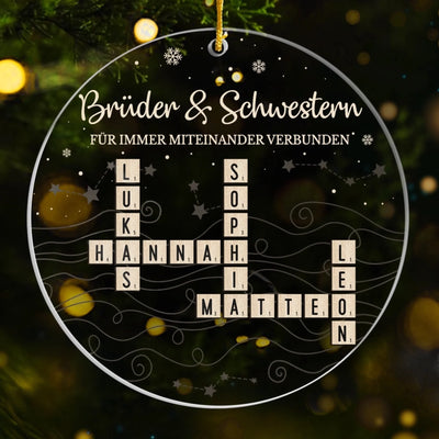 Personalisiertes Scrabble-ornament Aus Acryl – Personalisierte Weihnachts- Und Geburtstagsgeschenke Für Bruder, Schwester – Immer Seite An Seite Wachsen