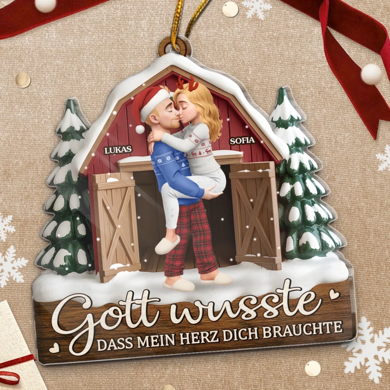Personalisiertes Acryl Ornament - Personalisiertes Jubiläums-weihnachts-hochzeitsgeschenk Für Mann Und Frau, Sie Und Ihn - Du Bist Mein Erhörtes Gebet