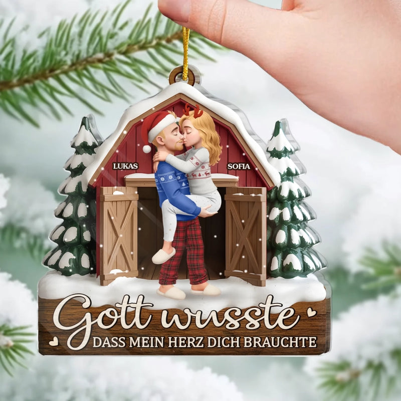 Personalisiertes Acryl Ornament - Personalisiertes Jubiläums-weihnachts-hochzeitsgeschenk Für Mann Und Frau, Sie Und Ihn - Du Bist Mein Erhörtes Gebet