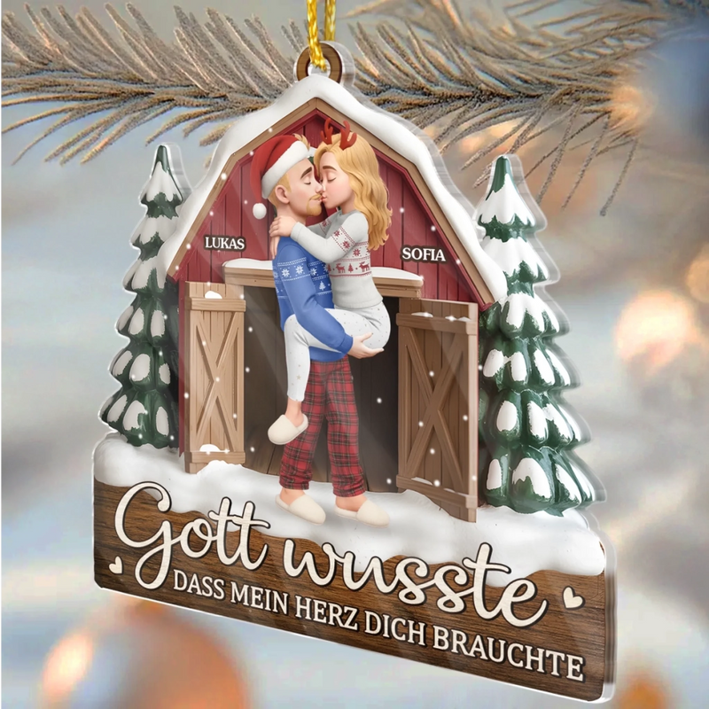 Personalisiertes Acryl Ornament - Personalisiertes Jubiläums-weihnachts-hochzeitsgeschenk Für Mann Und Frau, Sie Und Ihn - Du Bist Mein Erhörtes Gebet
