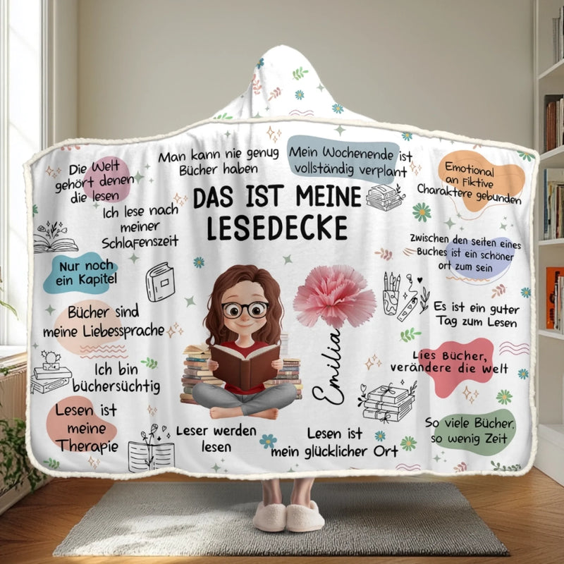 Personalisierte Affirmationsdecke, Hoodiedecke - Personalisierte Weihnachtsgeschenke Für Buchliebhaber, Bücherwürmer, Leser - Bookaholic Und Stolz