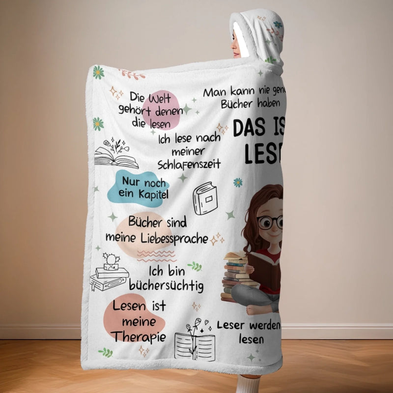Personalisierte Affirmationsdecke, Hoodiedecke - Personalisierte Weihnachtsgeschenke Für Buchliebhaber, Bücherwürmer, Leser - Bookaholic Und Stolz