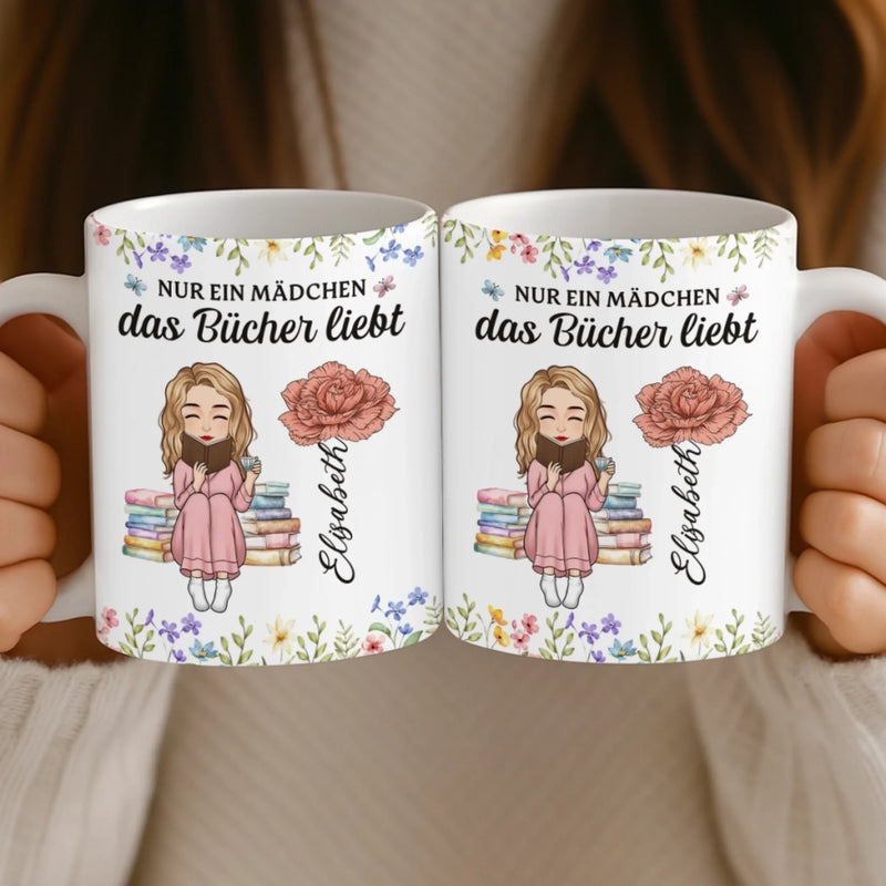 Personalisierte Tasse - Personalisierte Bücher Geschenke Für Buchliebhaber, Bücherwürmer, Leser - Nur Ein Mädchen, Das Die Welt Der Bücher Erkundet