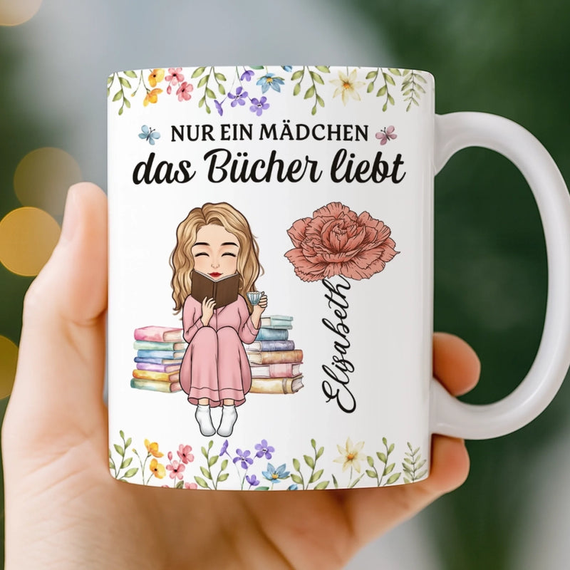 Personalisierte Tasse - Personalisierte Bücher Geschenke Für Buchliebhaber, Bücherwürmer, Leser - Nur Ein Mädchen, Das Die Welt Der Bücher Erkundet