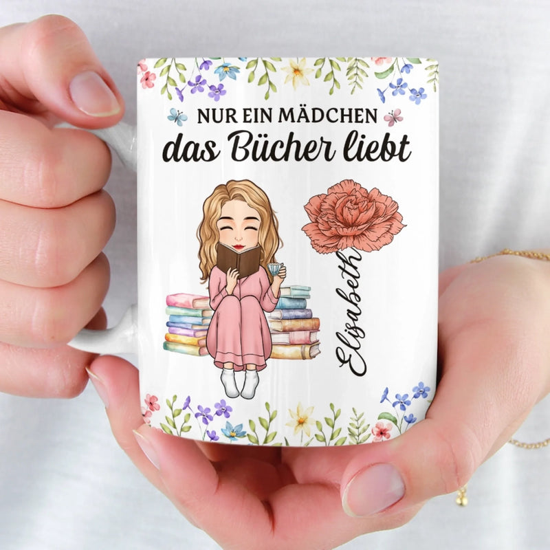 Personalisierte Tasse - Personalisierte Bücher Geschenke Für Buchliebhaber, Bücherwürmer, Leser - Nur Ein Mädchen, Das Die Welt Der Bücher Erkundet