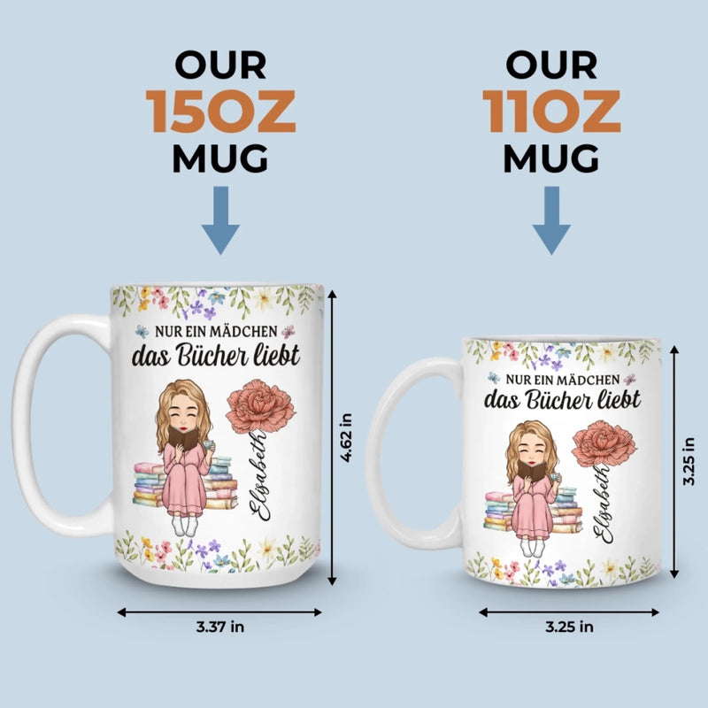 Personalisierte Tasse - Personalisierte Bücher Geschenke Für Buchliebhaber, Bücherwürmer, Leser - Nur Ein Mädchen, Das Die Welt Der Bücher Erkundet