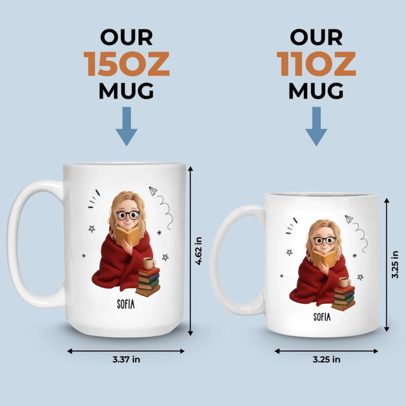 Personalisierte Tasse - Personalisierte Bücher Geschenke Für Buchliebhaber, Bücherwürmer, Leser - Nur Ein Mädchen, Das In Geschichten Versinkt