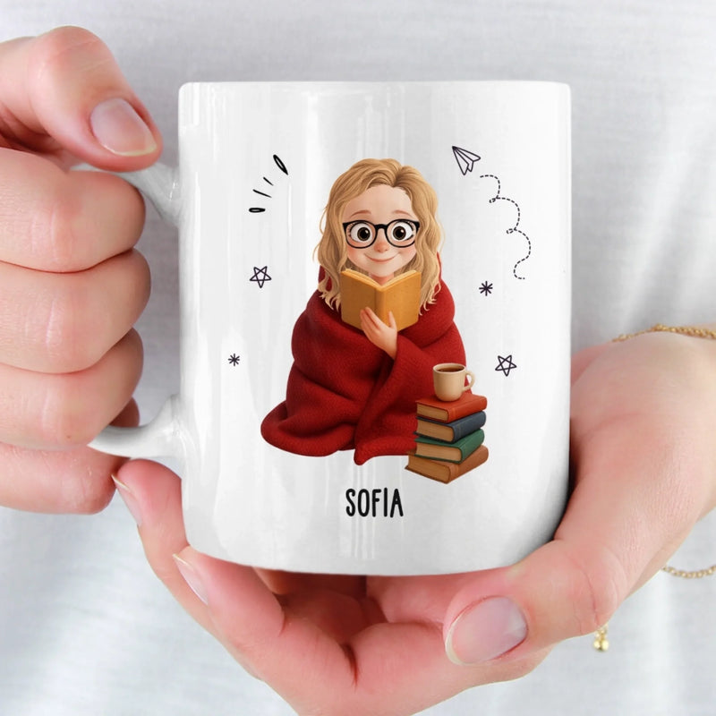Personalisierte Tasse - Personalisierte Bücher Geschenke Für Buchliebhaber, Bücherwürmer, Leser - Nur Ein Mädchen, Das In Geschichten Versinkt