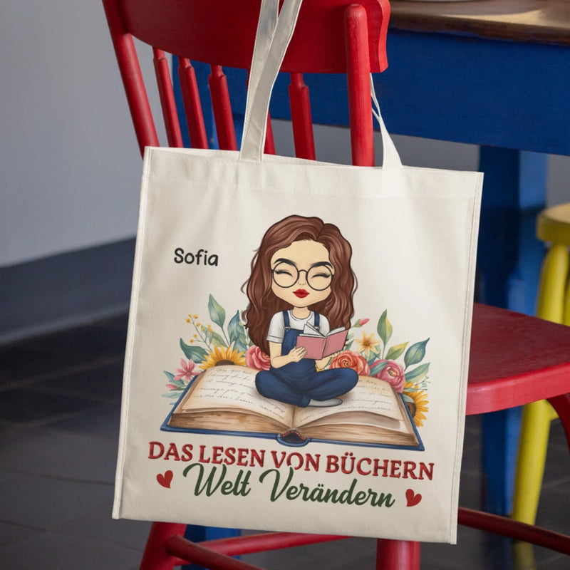 Personalisierte Tragetasche – Personalisierte Weihnachtsgeschenke Für Bücherliebhaber, Leseratten Und Vielleser – Gelassenheit Auf Jeder Seite