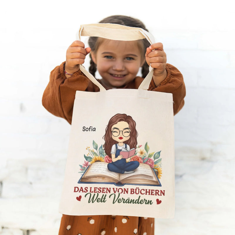 Personalisierte Tragetasche – Personalisierte Weihnachtsgeschenke Für Bücherliebhaber, Leseratten Und Vielleser – Gelassenheit Auf Jeder Seite